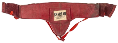 Bruce Lees Personally Owned & Worn Leather Groin Protector